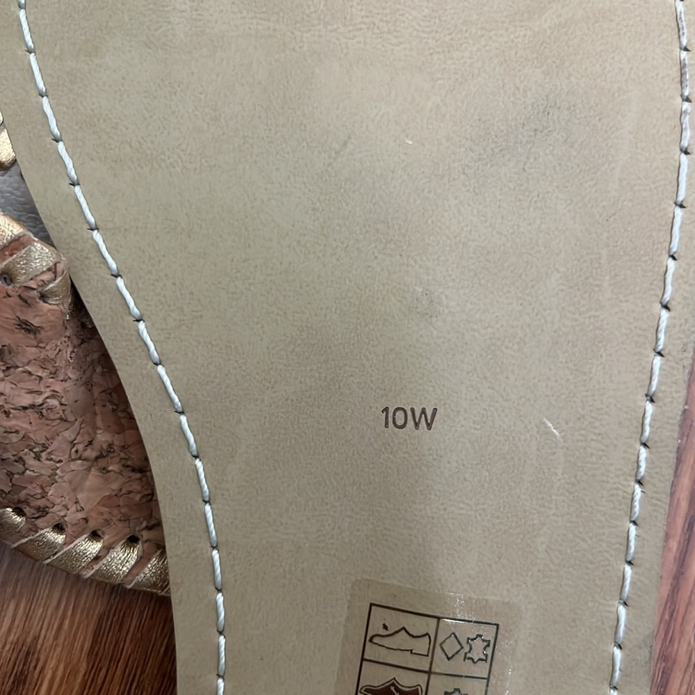 Jack Rogers Gold Cork Leather Thong Sandals NEW WITHOUT BOX - Picture 9 of 11